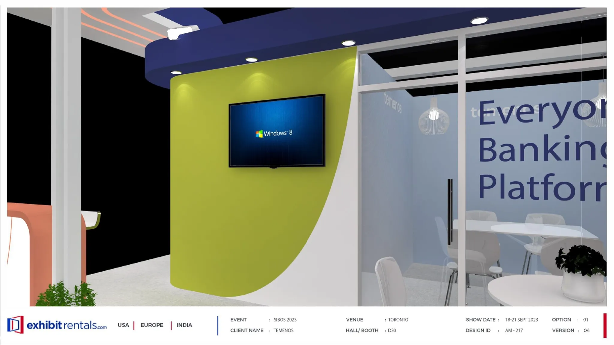 20x20 Peninsula booth design by Exhibit-Rentals